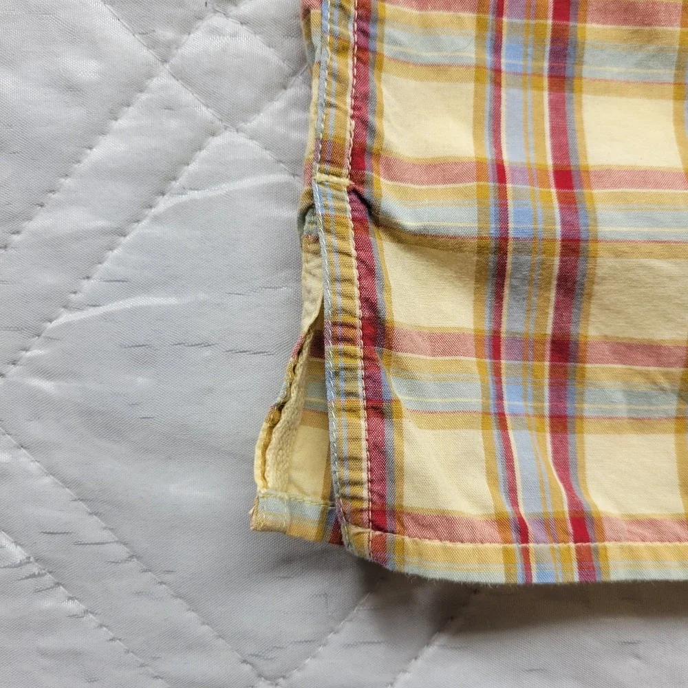 Nautica Jean Company plaid 100% cotton short sleeve dress shirt size L